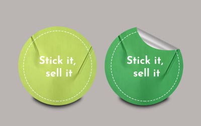 Sticker Mockup PSD Template Design 99