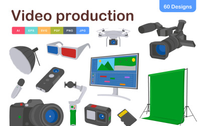 Video Production Icons Pack – Professional and Versatile Design Assets