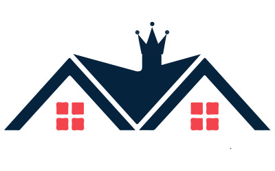 Zrównoważone geometryczne logo domu