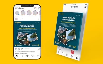 Budget Travel &amp;amp; Backpacker Post Templates | PSD Social Media Designs for Affordable Tours