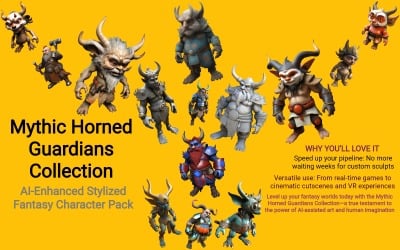 Coleção Mythic Horned Guardians - Modelo 3D