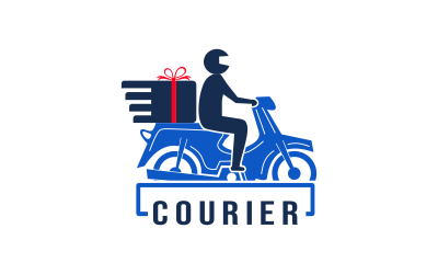 Courier Rider Custom Design Logo