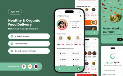 Fresh Fast – Шаблон дизайна приложения для здорового питания