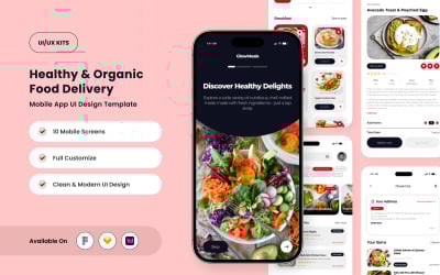 GlowMeals – Шаблон дизайна приложения для доставки здоровой еды