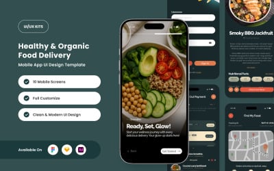 GreenBite – Plantilla de diseño para app de entrega de comidas orgánicas