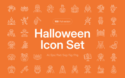 Halloween ikony kolekce