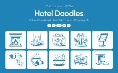 Hotell Doodle Icon Collection