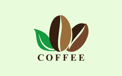 Logo élégant et stylé en forme de grain de café
