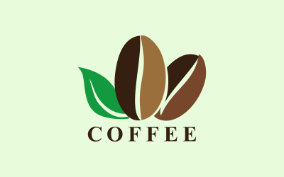 Logotipo elegante e estiloso de grãos de café