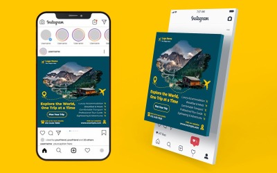 Modelli di post Instagram per viaggi e tour | Design PSD modificabile per social media per agenzie di viaggio