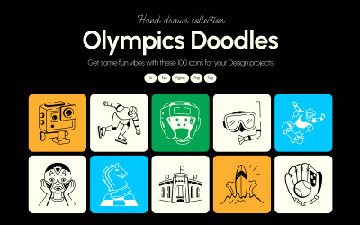 Moderne Olympische Doodles Art Set
