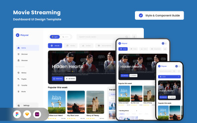 Playver – UI-Designvorlage für das Dashboard zum Streamen von Filmen