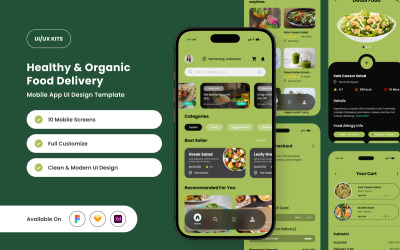 PureBite – Шаблон дизайна приложения для доставки еды