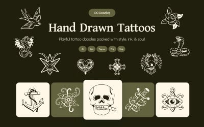 Ručně Malovaná Tetování Art Set