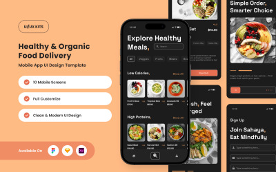 Sahaya – Designvorlage für die App „Bio-Mahlzeitenplaner“