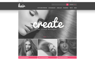 "Hair Extensions Store" Responsive PrestaShop Thema №51837