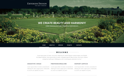 Modello di sito Web reattivo di design esterno