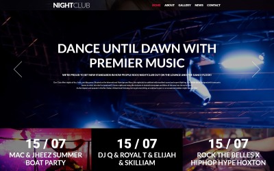 Night Club - šablona čistého Joomla nočního klubu