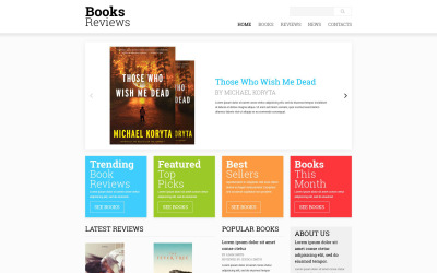 Plantilla de sitio web adaptable de reseñas de libros