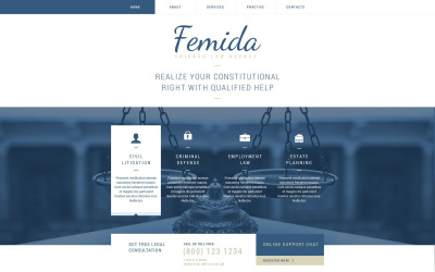 Plantilla Web Responsive para Sitio de Bufetes de abogados #51827