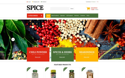 Spice Shop ZenCart-sjabloon