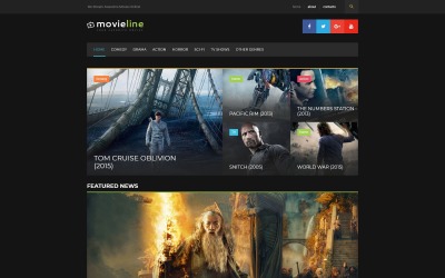 Tema WordPress Responsive #51822 "MovieLine - Online Cinema"
