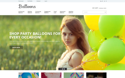 Template Magento Responsive #51832 "Balloons Joy"