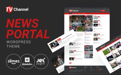 TVChannel - Nyhetsportal Modernt WordPress Elementor-tema