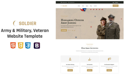 Soldat - Armee &amp;amp; Militär, Veteranen-Website-Vorlage