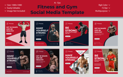 Szablon mediów społecznościowych siłowni/fitness