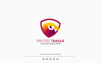 Design moderno e colorato del logo dell&amp;#39;aquila di protezione