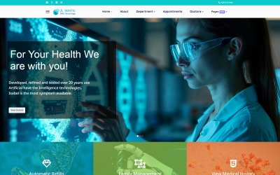 JL Genetics Clinic Lab &amp;amp; Vetenskaplig Forskning Joomla 5-mall