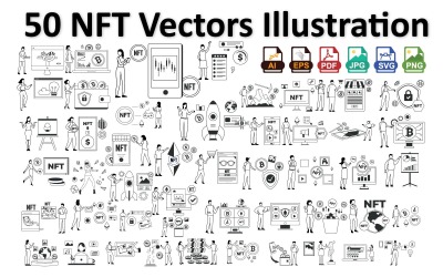 NFT İllüstrasyonu – Dijital Koleksiyoncular İçin Fütüristik Soyut Sanat