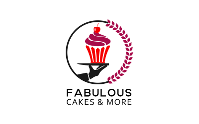Trendy taartlogo-ontwerpsjabloon