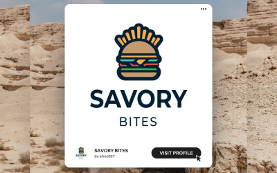 Savory Bites 快餐标志模板 – 为快餐打造醒目的品牌形象