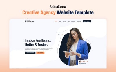 ArtistaXpress – шаблон OnePage Next.js для креативних агентств