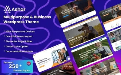 Ashar — адаптивная тема WordPress для бизнеса и различных целей.