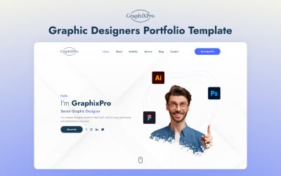 GraphixPro - Plantilla de portafolio Next.js para diseñadores gráficos