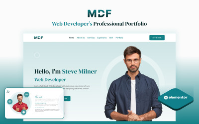 Mydevfolio V2 – Elementor Portfolio Template dla programistów