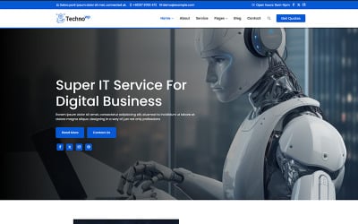 Technowp - IT 解决方案和商业服务响应式 WordPress 主题