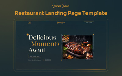 Yummiyaam - Modelo de site de restaurante de uma página no Elementor