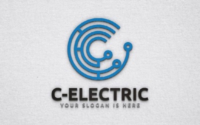 C Letter Business Electric Circuit Technology Line Abstract Logo Template