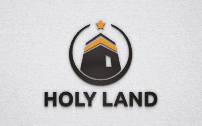 Cirkel arabiska Mecka Kaaba Heliga Land Islamisk Hajj logotyp mall