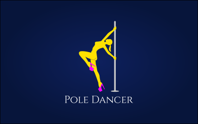 Elegant Lady Pole Dancing