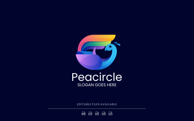 Modern Gradient Peacock Logo Design