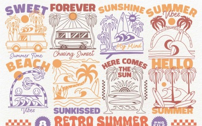 Retro Summer Sublimation Designs Bundle