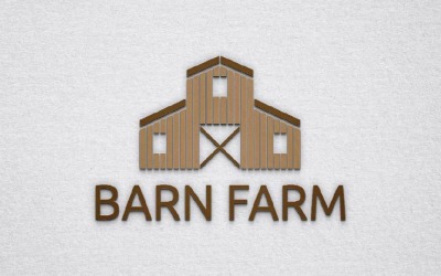 Szablon logo Barn Farm Warehouse Drewniany tradycyjny budynek