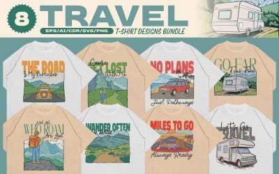 Travel T-shirt Designs Bundle