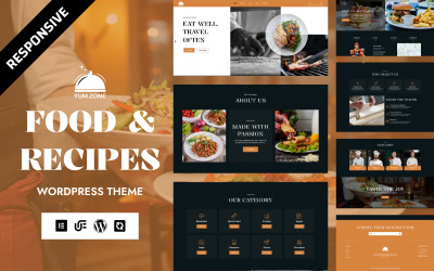 Yum Zone - Рецепты и кулинарные советы WordPress Elementor Theme