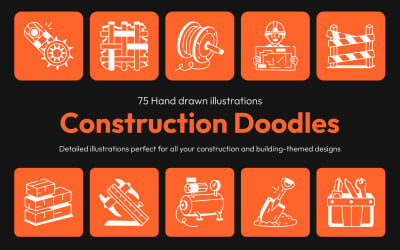 Construction Drawings Illustration Set